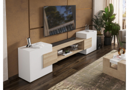 ТВ-тумба Лисмор белый / сонома (254x37,3x62)