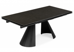 Керамический стол Шелтон 180(260)x90 massa ink gray / черный (90x76)