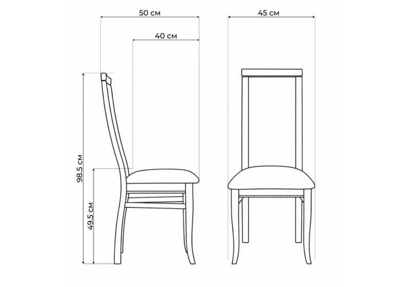 Стул деревянный Давиано велюр тедди 008 / орех темный (45x50x98,5)