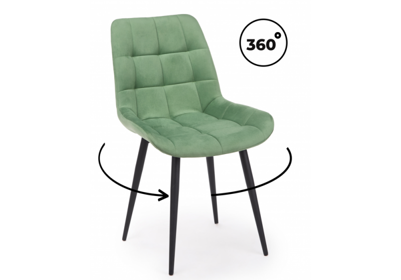 Стул на металлокаркасе Челси 360 К фисташковый (zd 651) / черный np (50x60x80). 