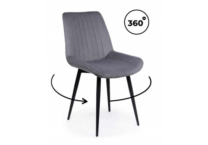 Стул на металлокаркасе Седа 360 темно-серый (zd 995) / черный np (50x56x82). 