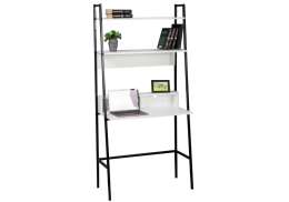 Компьютерный стол Минден с надстройкой 84х42,4х175 белое тиснение / черный (42,4x175)